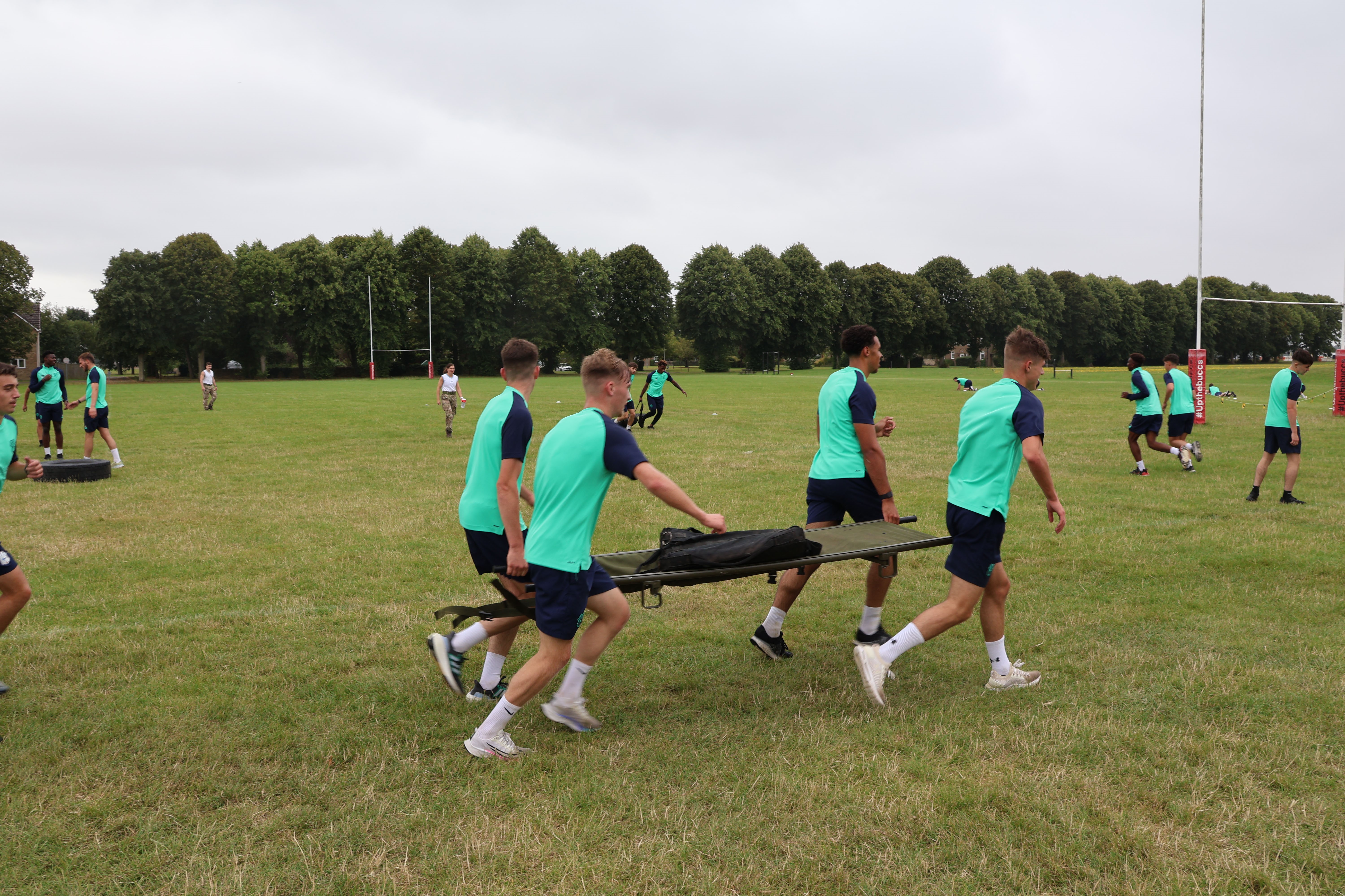 Photo: Cardiff City Football Club Academy young players find out about life in the RAF, understand the parallels between professional sport and military life, and learn new skills.